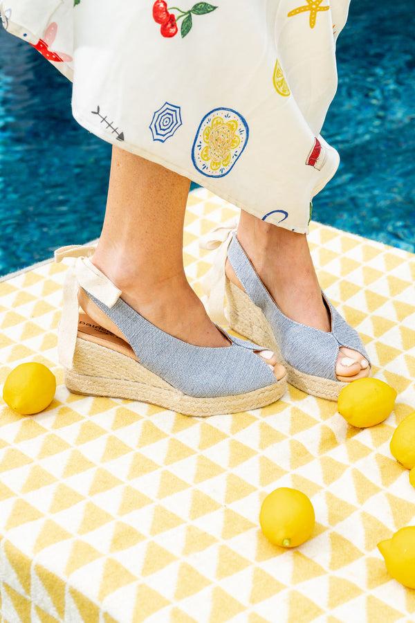 Patricia Green Patricia Green Women’s Dolce Slingback Espadrille In Denim Lurex