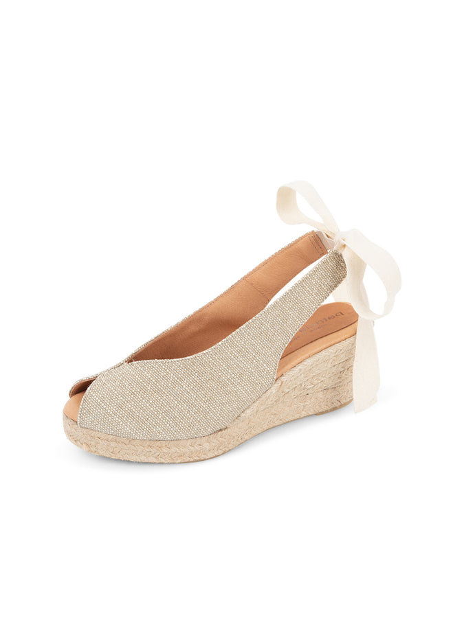 patricia green Patricia Green Women’s Dolce Slingback Espadrille in Natural Lurex