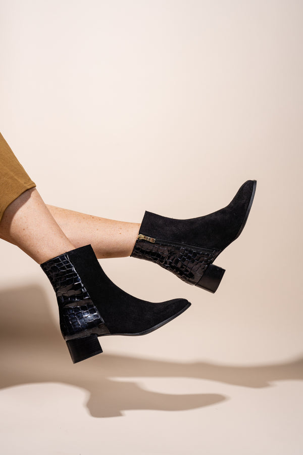 Patricia Green Patricia Green Women’s Dylan Croc Embellished Boot In Black