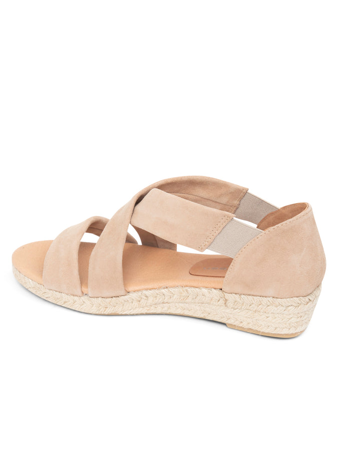 Patricia Green Patricia Green Women’s Eliza Criss-Cross Elastic Espadrille Sandal In Taupe Suede