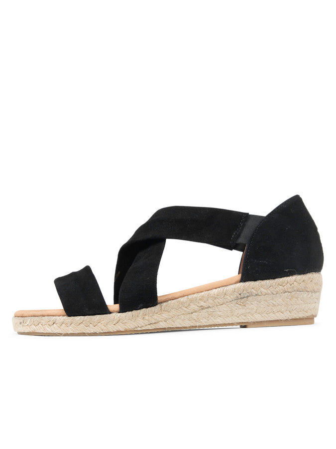 Patricia Green Patricia Green Women’s Eliza Criss-Cross Elastic Espadrille Sandal In Black Suede