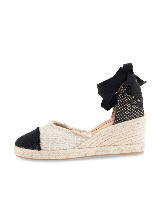 Patricia Green Patricia Green Women’s Elle Cap Toe Lace Up Espadrille In Natural/Black