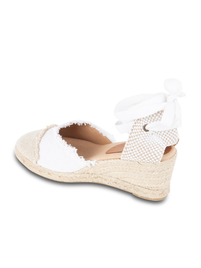 Patricia Green Patricia Green Women’s Elle Cap Toe Lace Up Espadrille In White/Camel