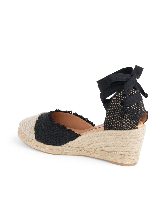Patricia Green Patricia Green Women’s Elle Cap Toe Lace Up Espadrille In Black/natural