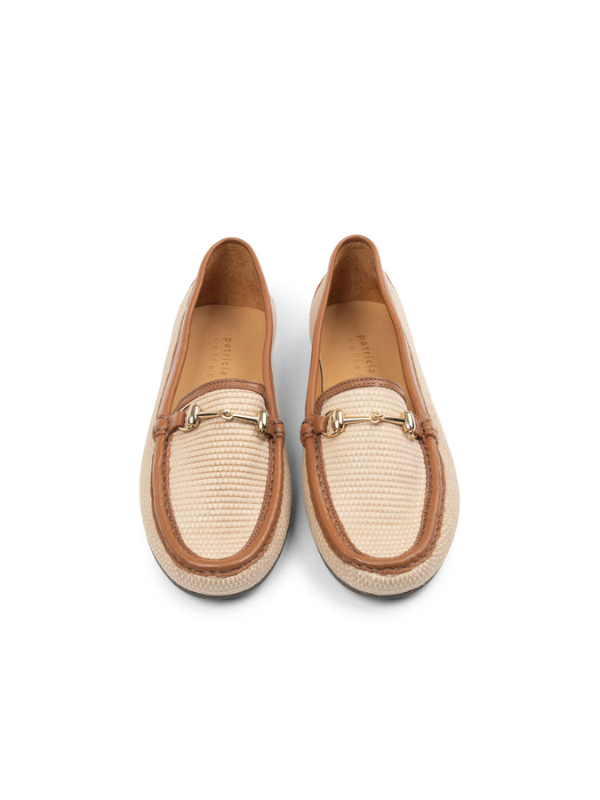 Patricia Green Patricia Green Women’s Finn Raffia Driving Moccasin In Natural Raffia/Whisky Leather