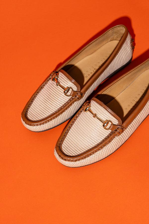 Patricia Green Patricia Green Women’s Finn Raffia Driving Moccasin In Natural Raffia/Whisky Leather