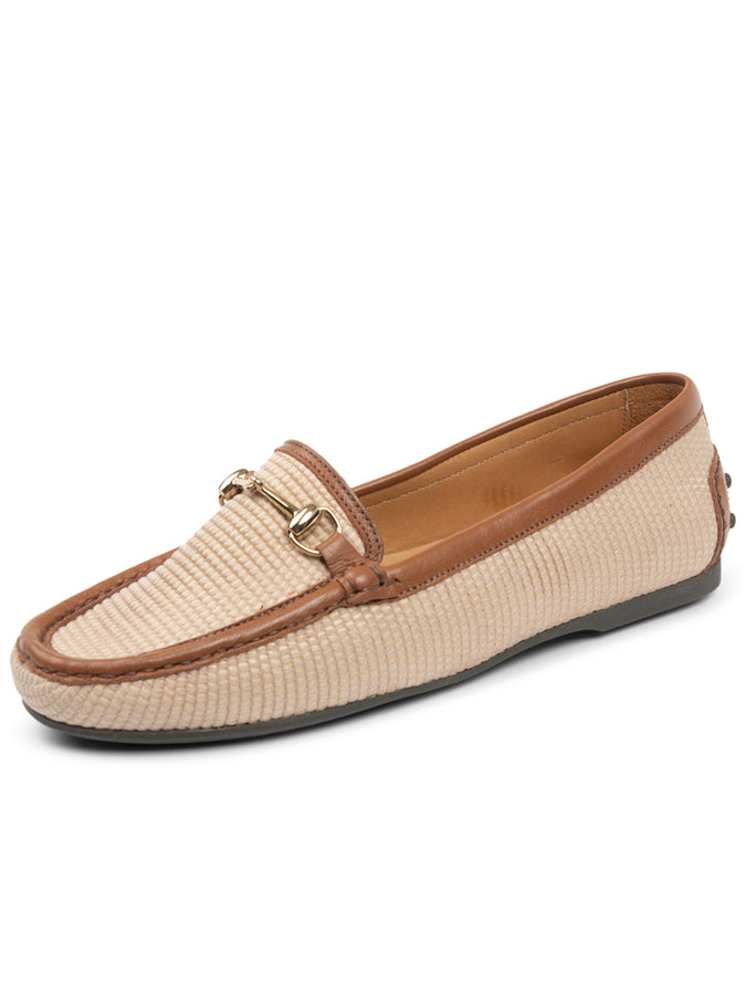 patricia green Patricia Green Women’s Finn Raffia Driving Moccasin in Natural Raffia/Whisky Leather patricia green Patricia Green Women’s Finn Raffia Driving Moccasin in Natural Raffia/Whisky Leather