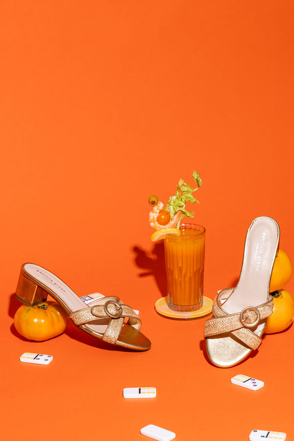 Patricia Green Patricia Green Women’s Geneva Block Heeled Sandal In Bronze Raffia