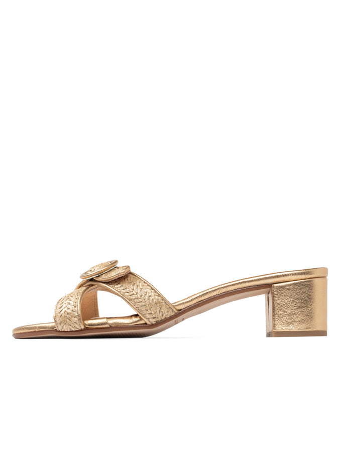 Patricia Green Patricia Green Women’s Geneva Block Heeled Sandal In Bronze Raffia