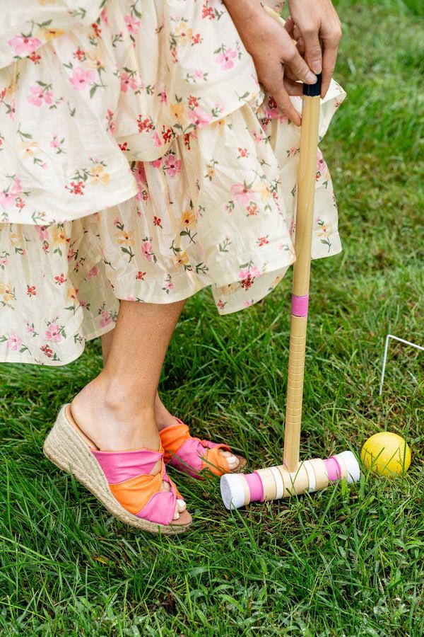 Patricia Green Patricia Green Women’s Ginger Twisted Leather Espadrille In Pink/Orange