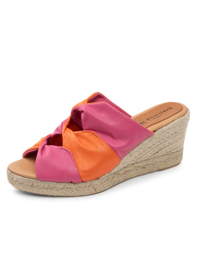 patricia green Patricia Green Women’s Ginger Twisted Leather Espadrille in Pink/Orange