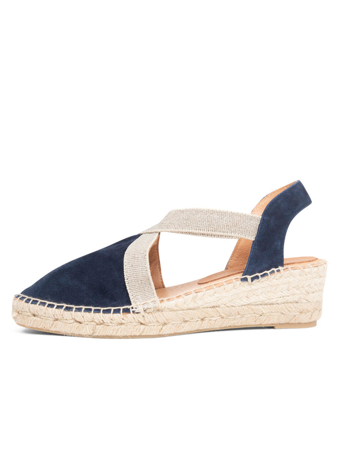 Patricia Green Patricia Green Women’s Grace Closed Toe Elastic Espadrille In Navy