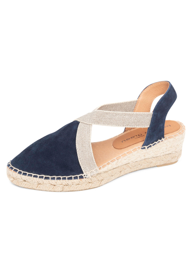 patricia green Patricia Green Women’s Grace Closed Toe Elastic Espadrille in Navy