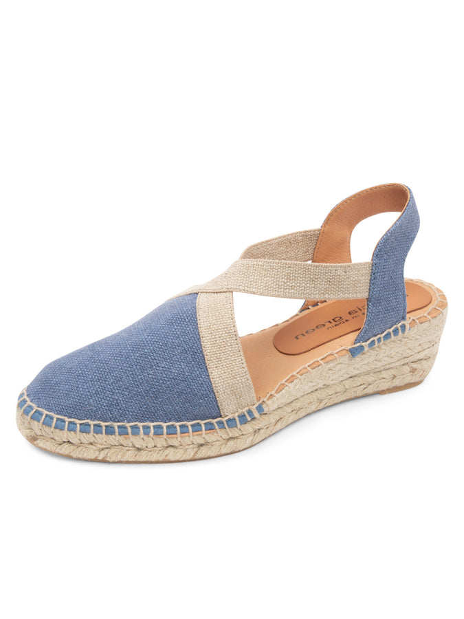patricia green Patricia Green Women’s Grace Closed Toe Elastic Espadrille in Denim