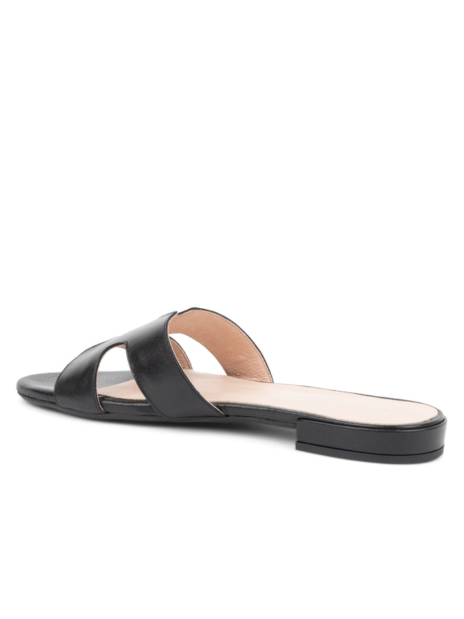 Patricia Green Patricia Green Women’s Hallie Flat Sandal In Black Leather