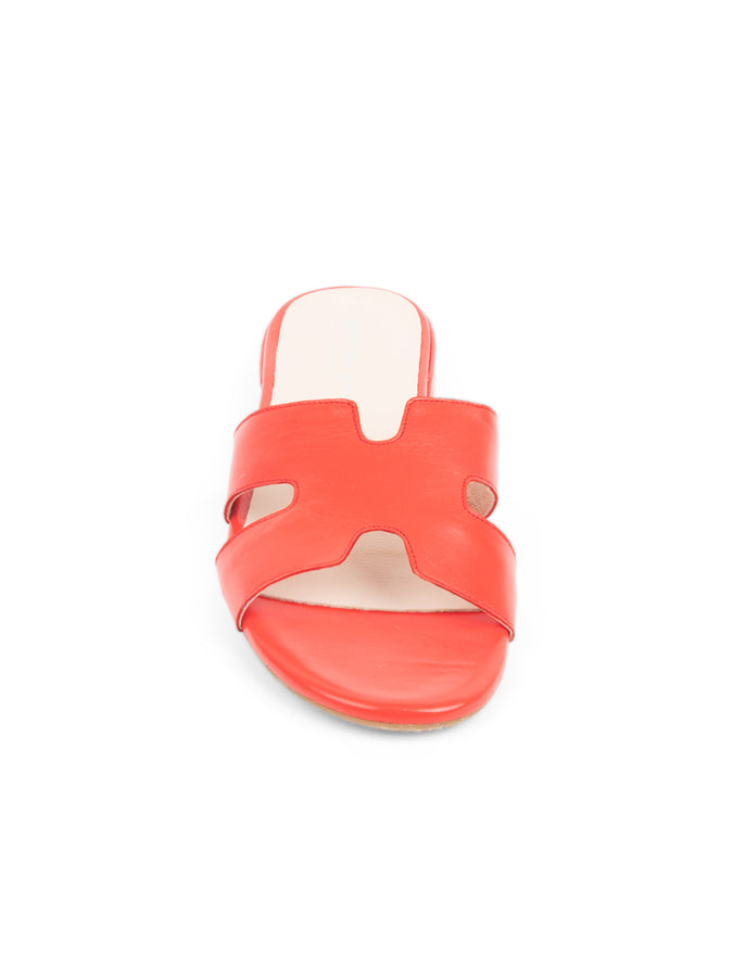Patricia Green Patricia Green Women’s Hallie Flat Sandal In Red Leather
