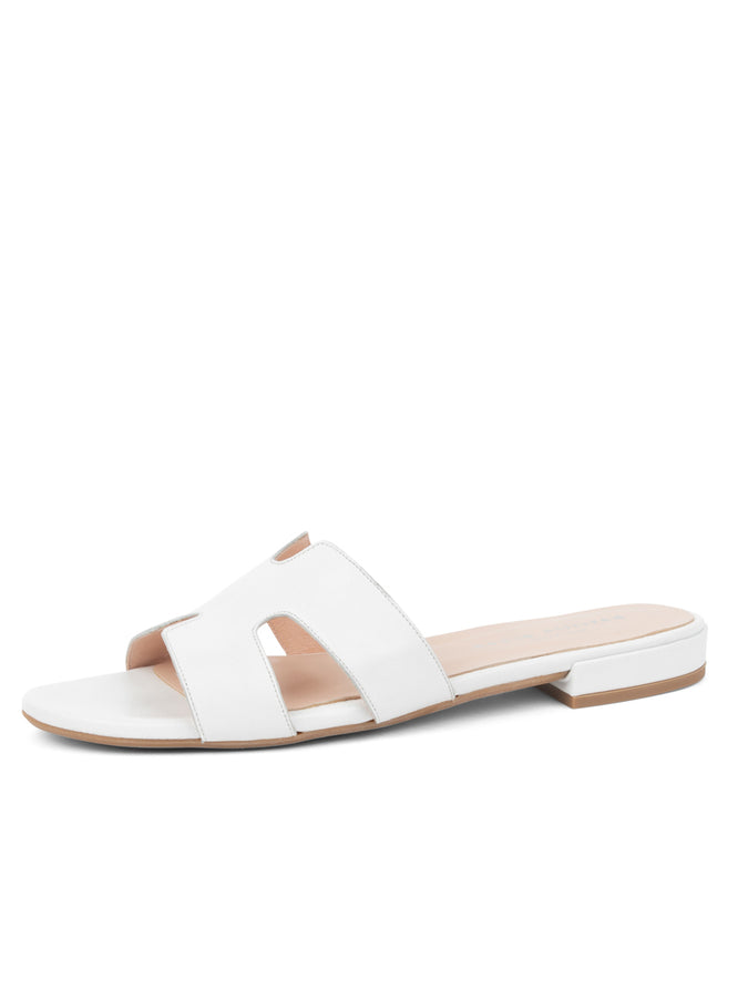 patricia green Patricia Green Women’s Hallie Flat Sandal in White Leather patricia green Patricia Green Women’s Hallie Flat Sandal in White Leather