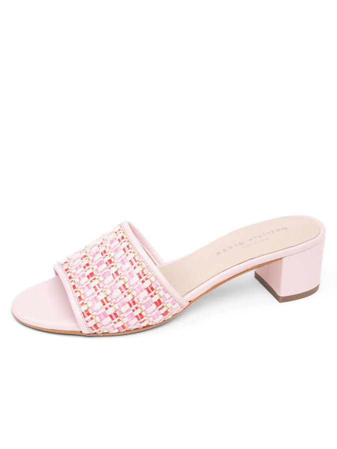 patricia green Patricia Green Women’s Harper Raffia Block Heel Sandal in Blush Pink