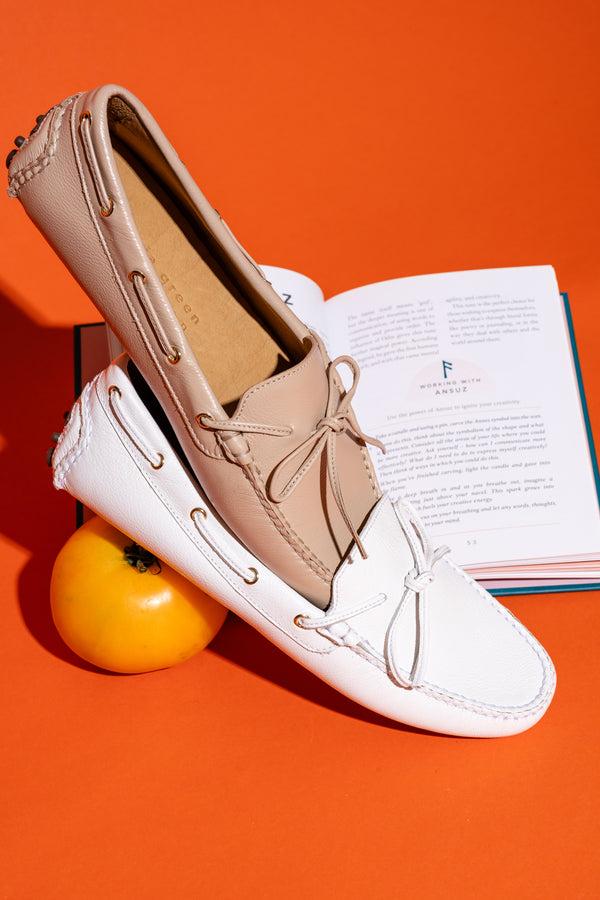 Patricia Green Patricia Green Women’s Henley Boat Shoe Driver In White Leather