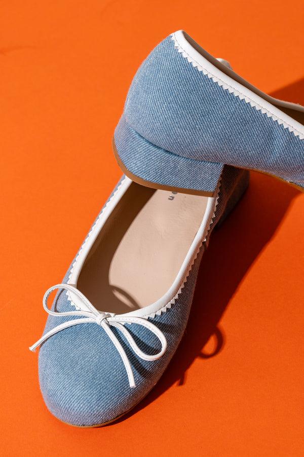 Patricia Green Patricia Green Women’s Hudson Block Heel Pump In Denim/White