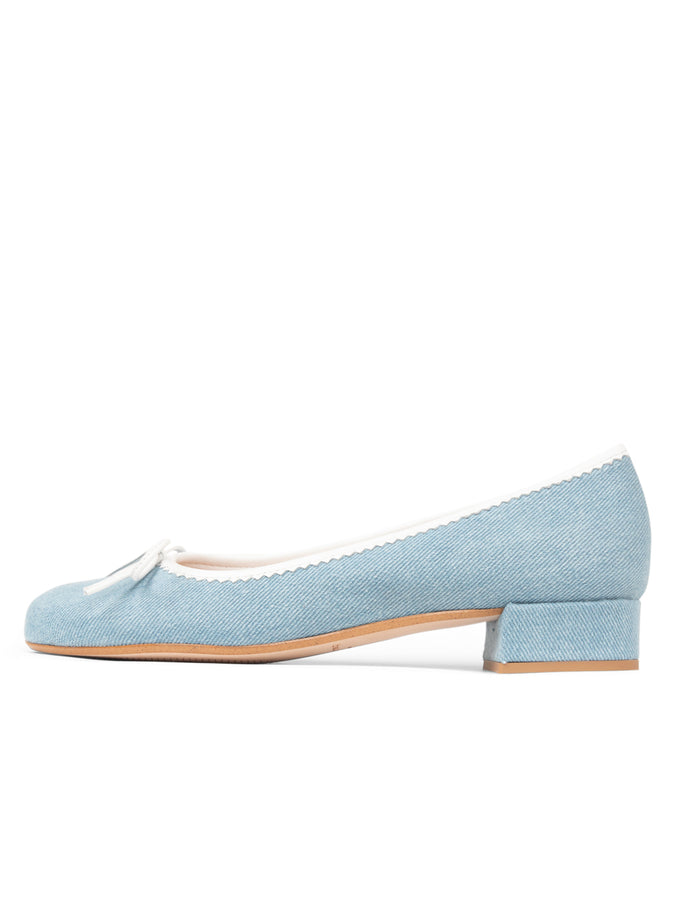 Patricia Green Patricia Green Women’s Hudson Block Heel Pump In Denim/White