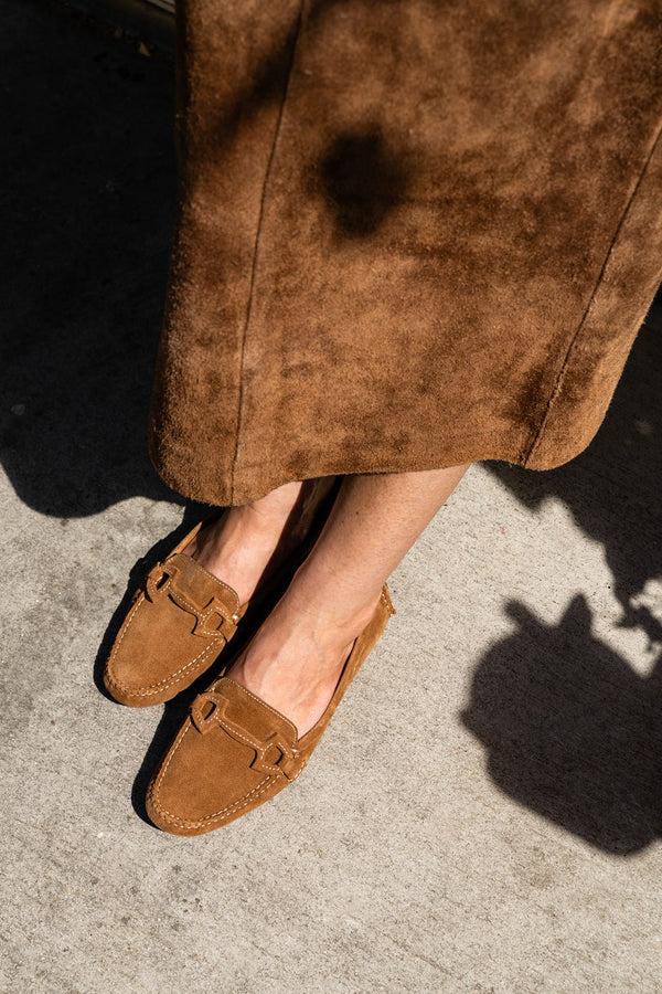 Patricia Green Patricia Green Women’s Jane Stitched Snaffle Driver In Cognac Suede