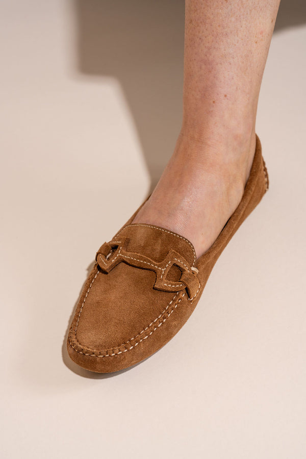 Patricia Green Patricia Green Women’s Jane Stitched Snaffle Driver In Cognac Suede