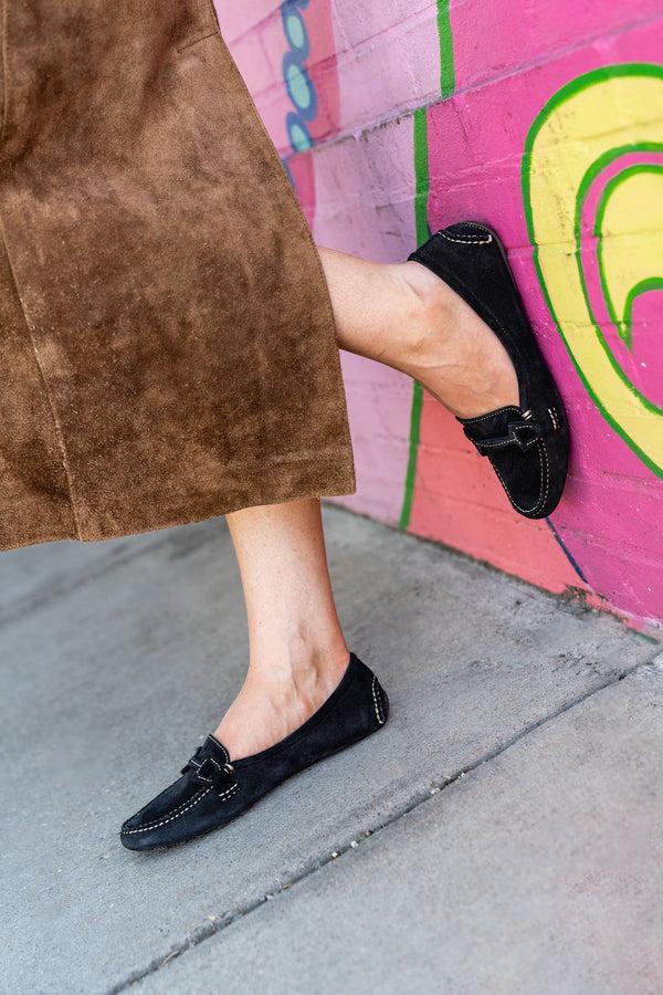 Patricia Green Patricia Green Women’s Jane Stitched Snaffle Driver In Black Suede