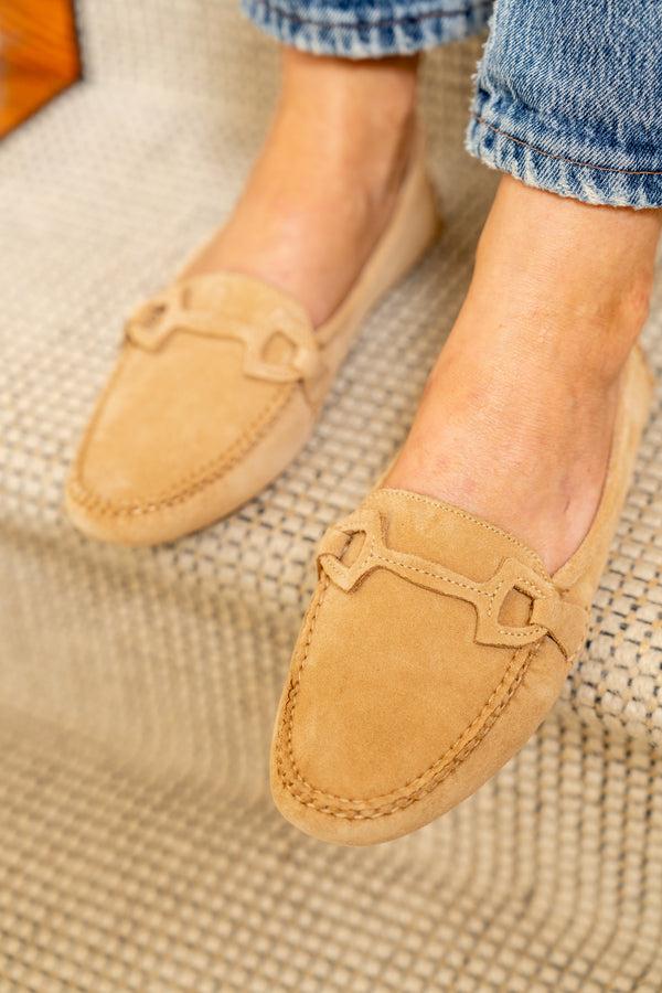 Patricia Green Patricia Green Women’s Jane Stitched Snaffle Driver In Tan Suede