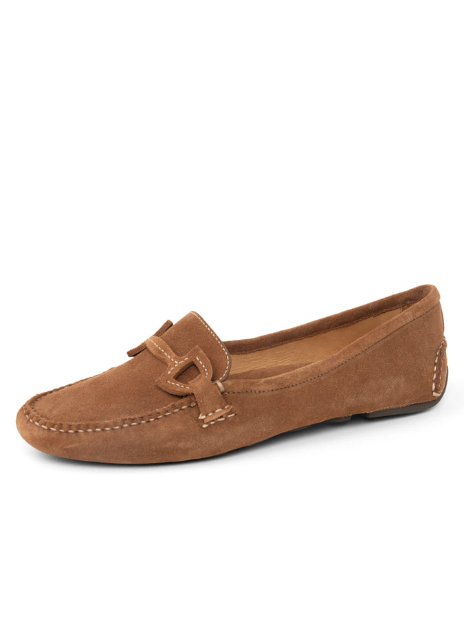 patricia green Patricia Green Women’s Jane Stitched Snaffle Driver in Cognac Suede