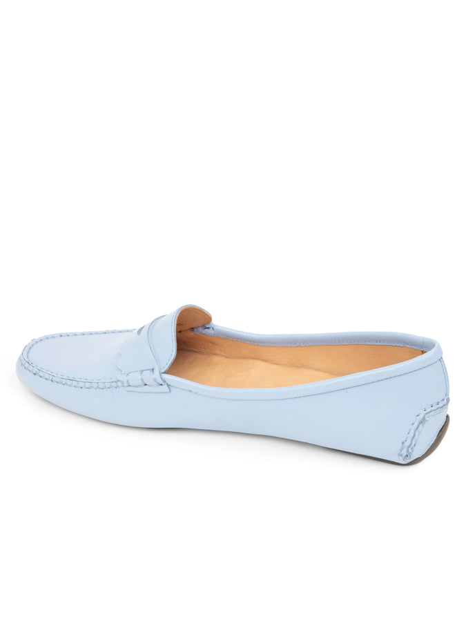 Patricia Green Patricia Green Women’s Janet Scalloped Penny Loafer Driving Shoe In French Blue