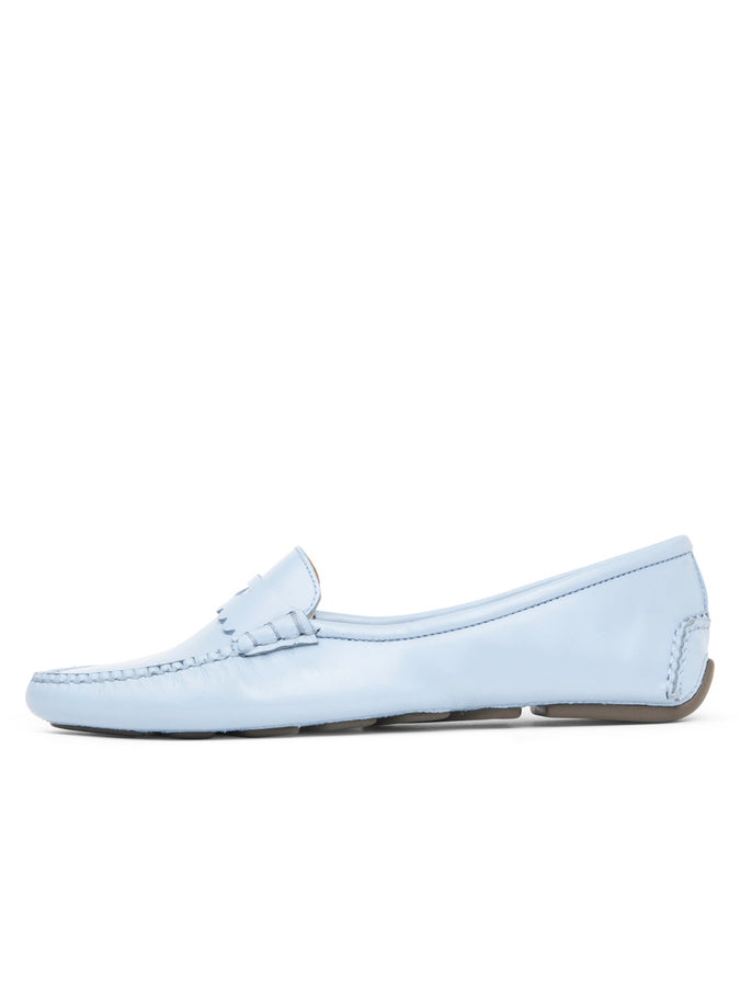 Patricia Green Patricia Green Women’s Janet Scalloped Penny Loafer Driving Shoe In French Blue