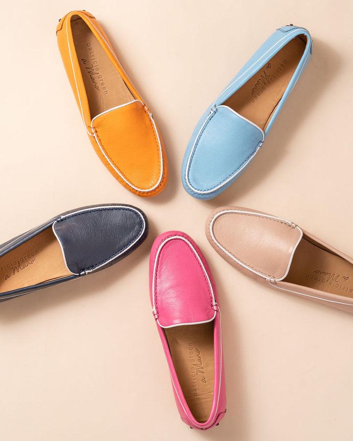 Patricia Green Patricia Green Women’s Jill Piped Driving Moccasin In Navy