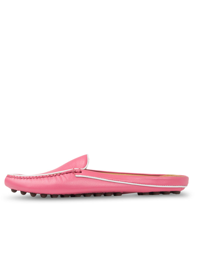Patricia Green Patricia Green Women’s Jill Piped Mule In Hot Pink/White Leather