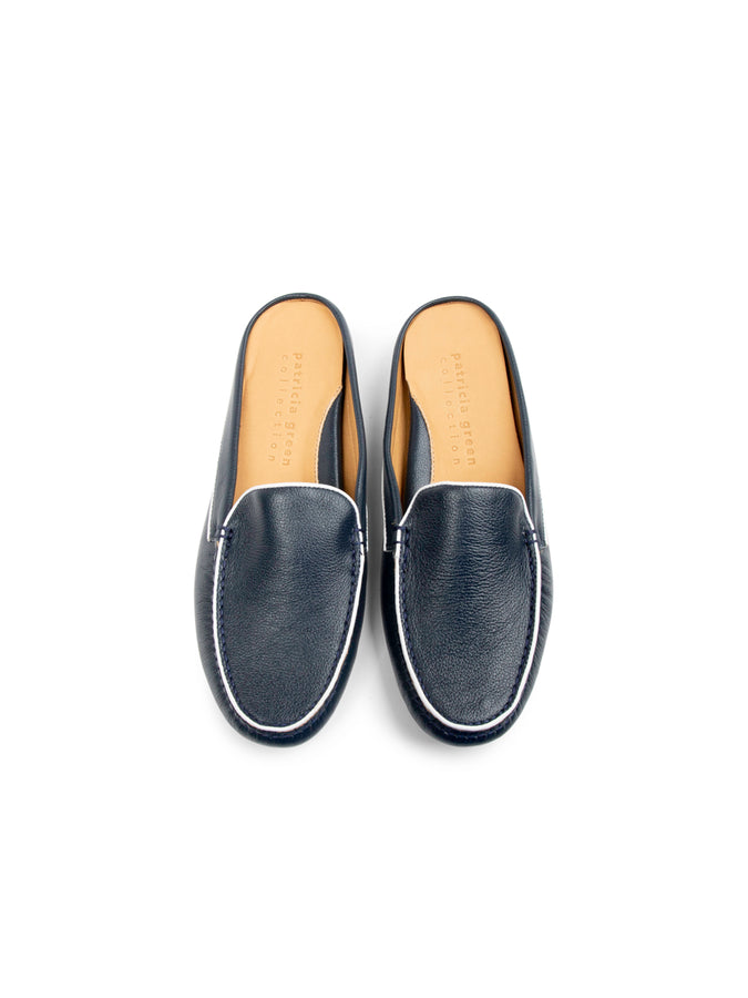 Patricia Green Patricia Green Women’s Jill Piped Mule In Navy/White Leather
