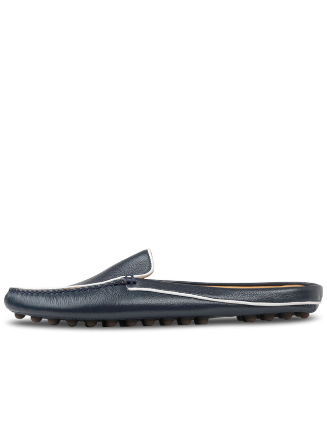 Patricia Green Patricia Green Women’s Jill Piped Mule In Navy/White Leather