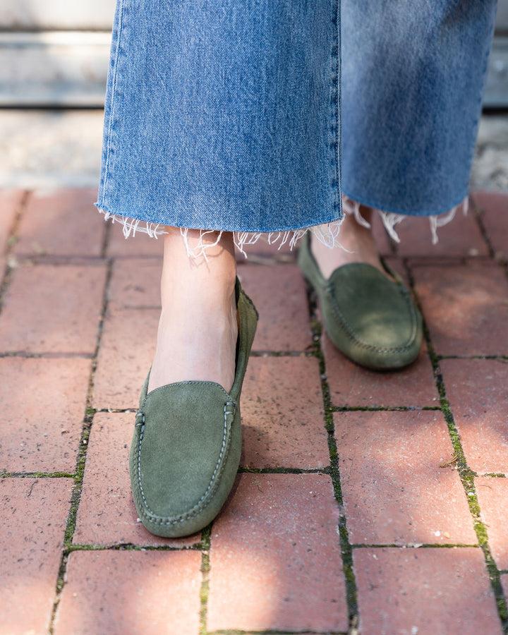 Patricia Green Patricia Green Women’s Jillian Driving Moccasin In Olive Suede