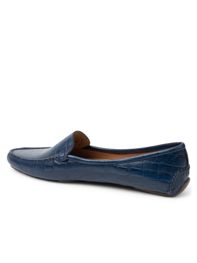 Patricia Green Patricia Green Women’s Jillian Driving Moccasin In Crocodile In Navy Crocodile