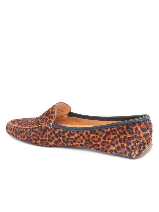 Patricia Green Patricia Green Women’s Jillian Driving Moccasin In Haircalf In Dark Brown Leopard Haircalf