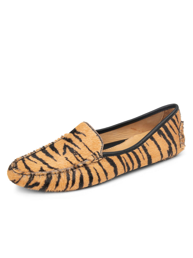 patricia green Patricia Green Women’s Jillian Driving Moccasin in Haircalf in Tiger Haircalf