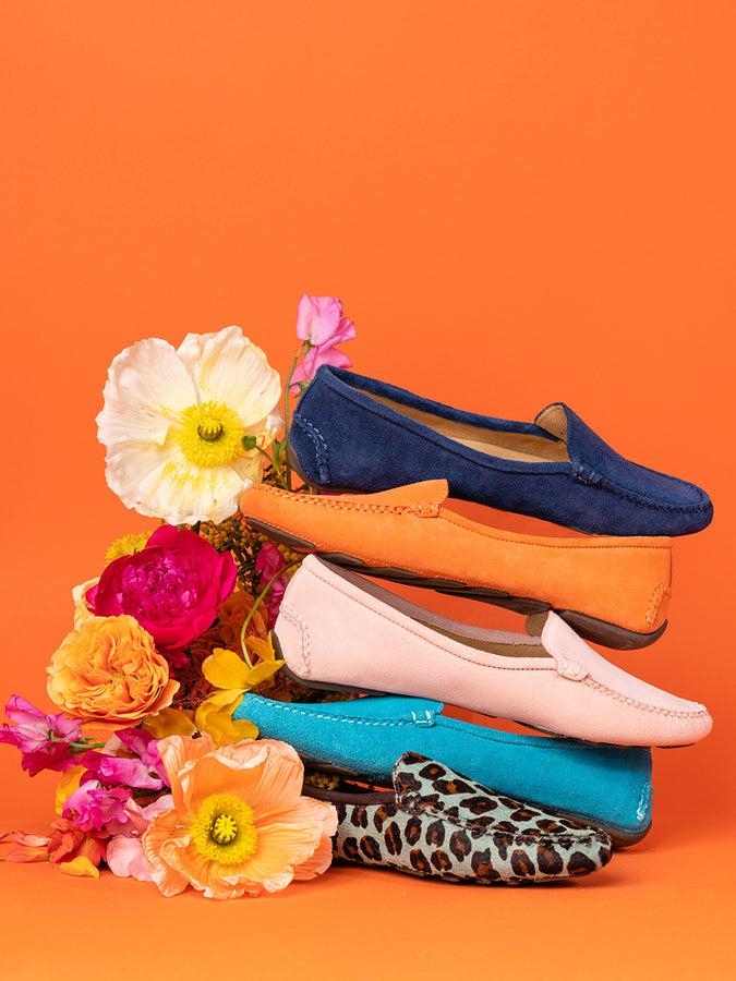 Patricia Green Patricia Green Women’s Jillian Driving Moccasin In Suede In Navy