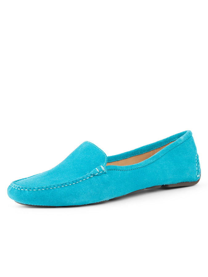 patricia green Patricia Green Women’s Jillian Driving Moccasin in Suede in Turquoise