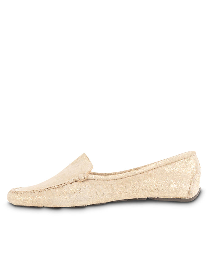 Patricia Green Patricia Green Women’s Jillian Driving Moccasin In Suede In Gold