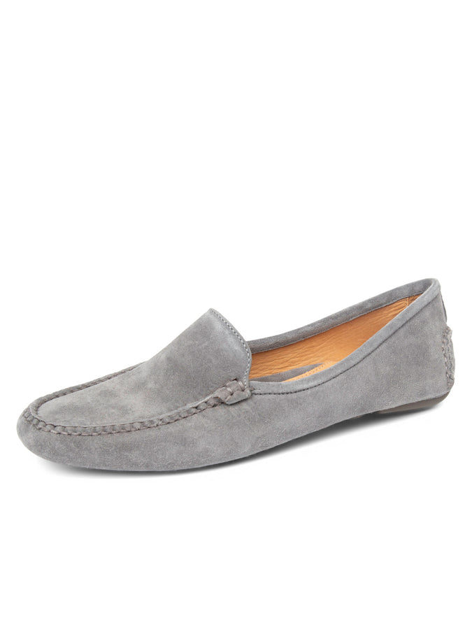 patricia green Patricia Green Women’s Jillian Driving Moccasin in Suede in Grey Suede