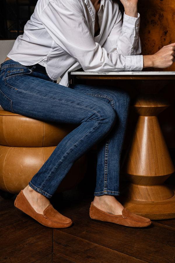 Patricia Green Patricia Green Women’s Jillian Driving Moccasin In Suede In Cognac Suede