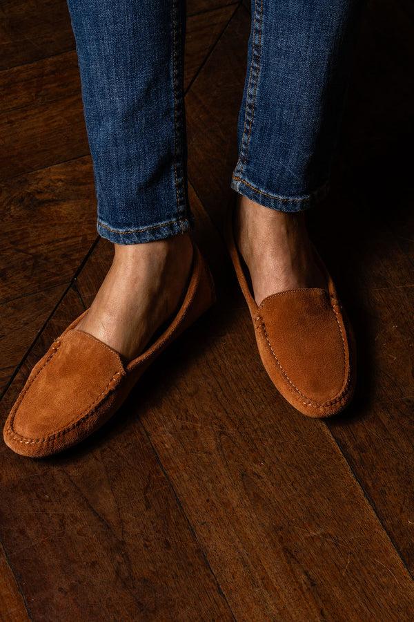 Patricia Green Patricia Green Women’s Jillian Driving Moccasin In Suede In Cognac Suede