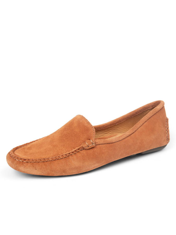 patricia green Patricia Green Women’s Jillian Driving Moccasin in Suede in Cognac Suede