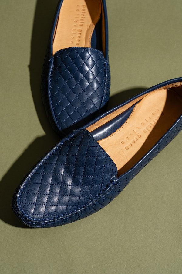 Patricia Green Patricia Green Women’s Jillian Quilted Driving Moccasin In Navy Leather