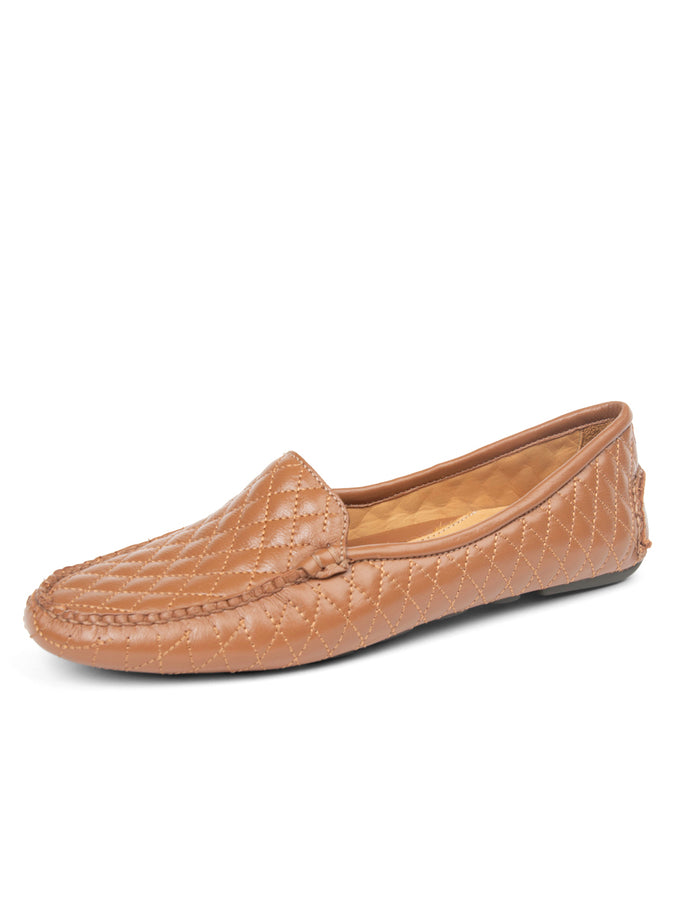 patricia green Patricia Green Women’s Jillian Quilted Driving Moccasin in Cognac Leather