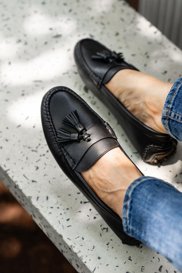 Patricia Green Patricia Green Women’s Jordan Tassel Driver In Black Leather